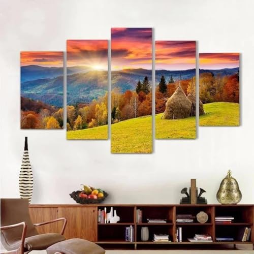 Cadre décoration murale pour salon et chambre paysage d'automne canadien