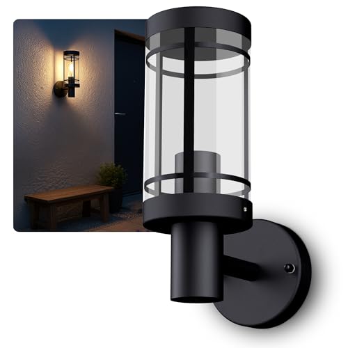 SSC-LUXon Außen Wandleuchte MIENTO schwarz mit E27 Fassung - Wandlampe...