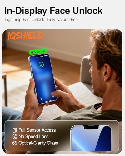Image of IQShield My-View Privacy Screen Protector Tempered Glass Guard for iPhone 13 Mini, 9H Hardness, 2-Way Anti-Spy, Case Friendly [1 Pack]