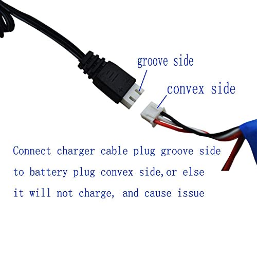 Blomiky 2 Pack H101 7.4V 2S 15C 1500Mah Battery With Sm 2P Plug And Usb Charger Cable For H105 H103 H101 Remote Control Rc Boat H101 Battery And Usb 2 #TOP5