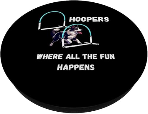 Miniatura 2 de Dog Agility Dog Hoopers all the fun happens border collie PopSockets Standard PopGrip