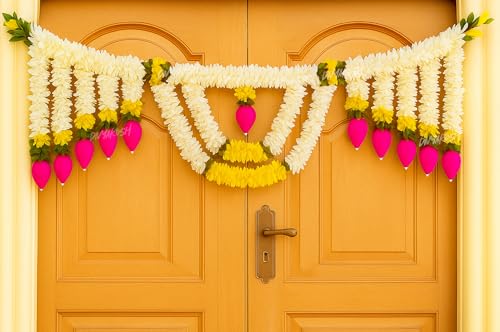 Image of Divyakosh Diwali Decoration Bandhanwar for Main Door - 38 Inch | Fancy Toran for Entrance Door | Door Hangings & Garland for Home | Artificial Thoranam for Mandir, Temple, Pooja Room