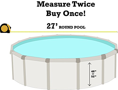 Smartline Antilles Dolphin 27-Foot Round Overlap Liner | 48-To-52-Inch Wall Height | 25 Gauge Virgin Vinyl | Designed For Steel Sided Above-Ground Swimming Pools | Universal Gasket Kit Included #TOP4