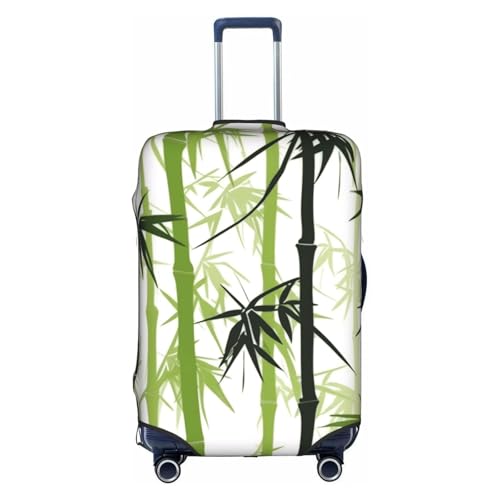Green Printed Luggage Cover Elastic, Washable, Universal Fit 18-32 Inch Travel Suitcase Cover Easy To Identify