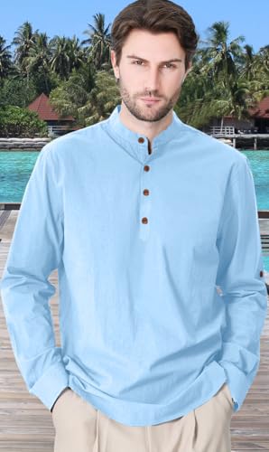 Image of Zombom Cotton Polyester Blend Solid Casual Regular Fit Mandarin /Chinese Collor Short Kurta Shirt for Men