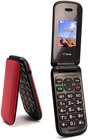 TTsims Flip TT140 Mobile Phone Camera Bluetooth Pay As You Go (EE, Red/Pink)