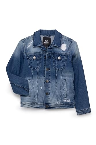 Image of X RAY Boys & Kids Denim Jean Jacket, 100% Cotton & Cotton Flex Washed Fall Outerwear Trucker Casual Jacket for Boys