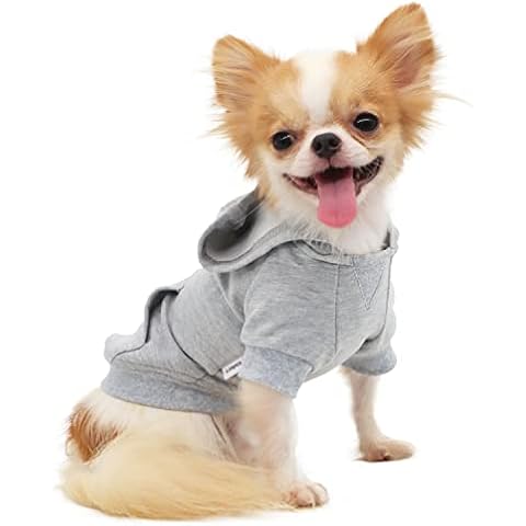 LOPHIPETS Dog Hoodies Sweatshirts for Small Dogs Chihuahua Puppy Clothes Cold Weather Coat-Grey/M Cover
