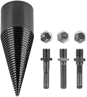 LATTOOK Firewood Log Splitter 42mm Wood Splitter Drill, 3 Pcs Heavy Duty Drill Screw Cone Driver, Portable Wood Cut Tool Removable Firewood Kindling Splitter Screw for Hand Drill Stick