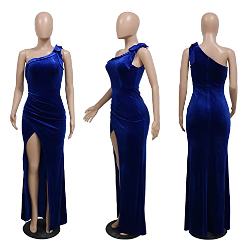 Image of Women Sleeveless Off Shoulder Split Evening Cocktail Long Dress