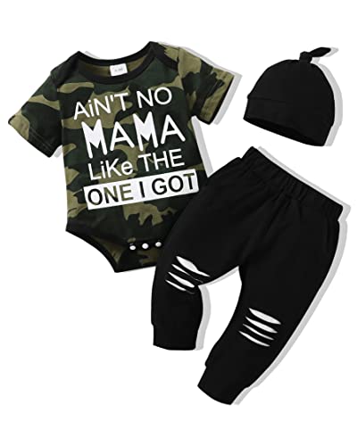 Image of NZRVAWS Baby Boy Clothes Newborn Boy Outfits Infant Letter Print Bodysuit Romper Pants Set Fall Winter Clothes Gifts