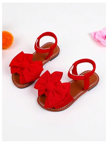 Image of GORGLITTER Girl's Sandals Dressy Bow Ankle Strap Sandal Open Toe Slides Flats Summer Cute Vacation Sandals