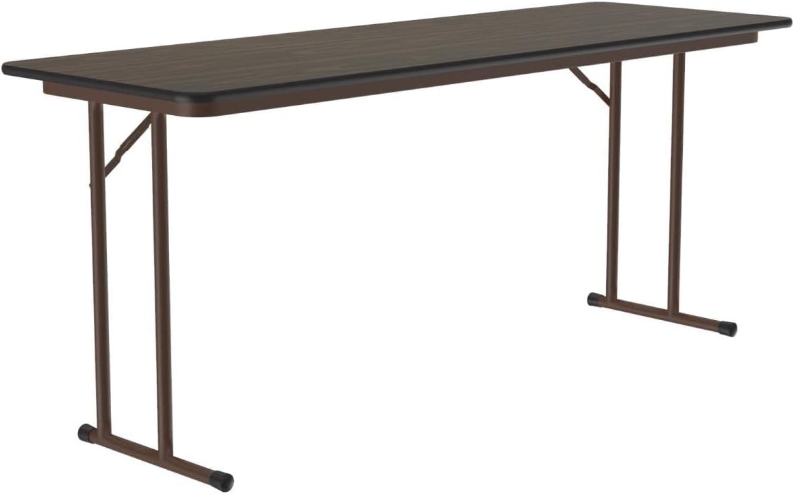 Correll Thermal Fused Laminate Folding Seminar Table with Walnut ST2460TF-01