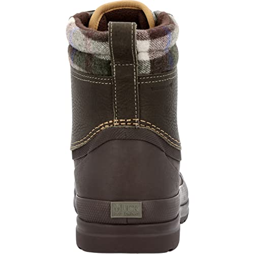 Muck ODL3PLDM13 Men's Originals Leather Duck Lace Dk Olive/Dk Brown (Coffee Bean)/Plaid Wool 13 Mens4