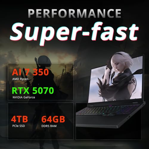 Image of Lenovo Legion 5 15.1 inch 165Hz WQXGA OLED Gaming Laptop, AMD Ryzen AI 7 350, NVIDIA GeForce RTX 5070 8GB, 64GB RAM, 5TB Storage(4TB SSD+1TB Docking Station Set), RGB Backlit Keyboard, Win 11 Pro, Black