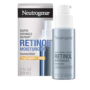 Neutrogena Rapid Wrinkle Repair Retinol Face Moisturizer with SPF 30 Sunscreen, Daily Anti-Aging Face Cream with Retinol & Hyaluronic Acid to Fight Fine Lines, Wrinkles, & Dark Spots, 1 fl. oz