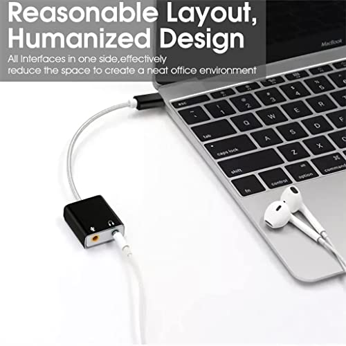 Image of USB Sound Card for Laptop PC, 7.1 CH l USB to Aux 3.5mm Audio Adapter Compatible with Laptop, PC, Windows, Mac, Linux, PS5, PS4, Plug & Play No Drivers Need (Multicolor)