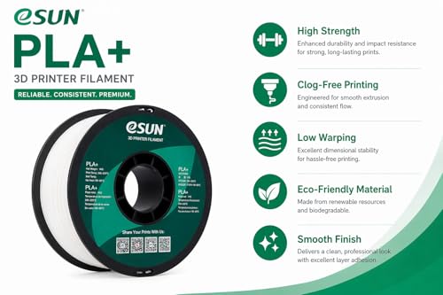 Image of eSun PLA+ 1.75mm 3D Printer Filament Normal White