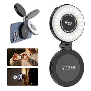 ULANZI Magnetic Selfie Light, LED Fill Light Compatible with Magsafe, LED Selfie Ring Light Included Sticky Ring for Phones, for Selfies/Photography/TikTok/Zoom Calls/Video Conference Color Black
