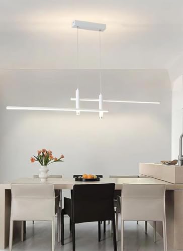 Lámpara Colgante Isla Cocina y Salón LED Moderna Regulable 120CM Blanca