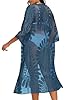CHICGAL Womens Swimsuit Coverup Lace Bathing Suit Cover Up Beach Kimonos Long Cardigan Open Front Swimwear (Indigo Blue,One Size) #5
