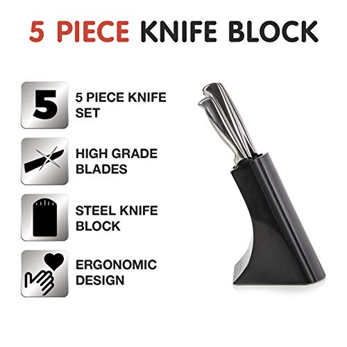 Morphy-Richards-Accents-46290-5-Piece-Knife-Block-with-High-Grade-Polished-Stainless-Steel-Knives-Black