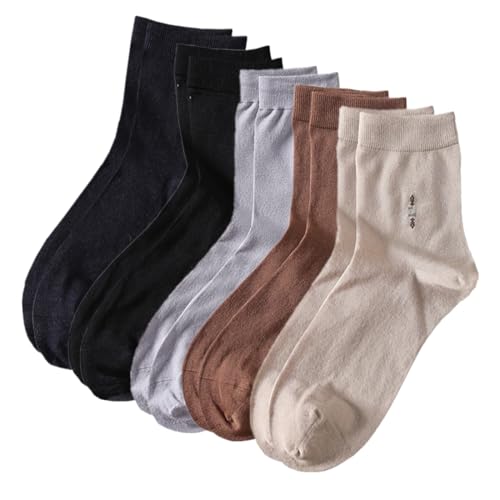 Men's Silk Socks Athletic Work Soft Breathable Mulberry Silk Dress Socks 5 Pack