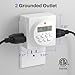 BN-LINK 7 Day Heavy Duty Digital Programmable Timer, 120V, 60Hz, Dual Outlet, Indoor, for Lamp Light Fan Security ETL Listed