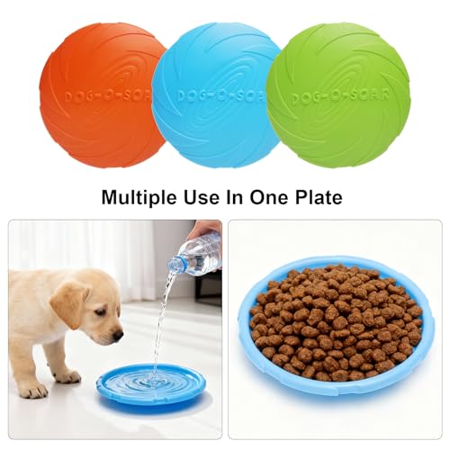 3 Stück Frisbee Hund Gummi 15cm Dog Disc Hundefrisbee Hunde Frisbee Scheibe für Werfen & Fangen, Target Bodentarget Hund Hundespielzeug Frisbees zum Apportieren für Hundetraining und Spielspaß