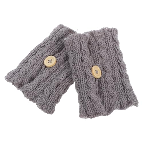 SEWCHICS 2pcs Knitted Wool Cup Sleeves Heat-resistant Coffee Mug Covers Light Gray Braided Wool Drinkware Protectors for Hot Beverages