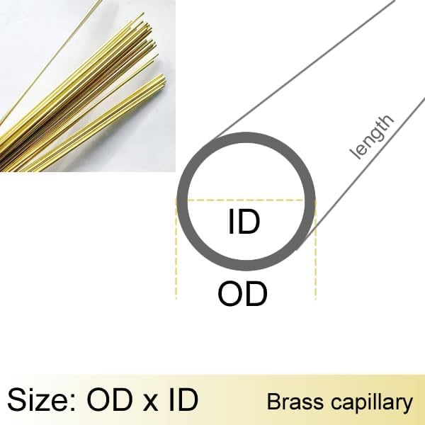 1pc Brass Capillary Small Round Tube OD 0.8 1 1.5 2 Mm(500MMX5PCS_1.5X0.5MM)