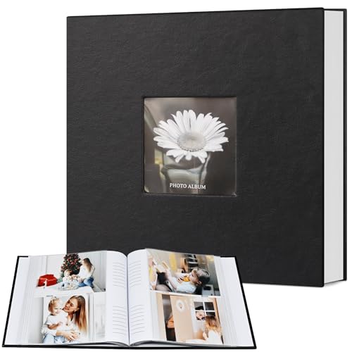 Popotop Photo Album 4x6 200 Photos with Writing Space, Leather Cover Album with Display Picture...
