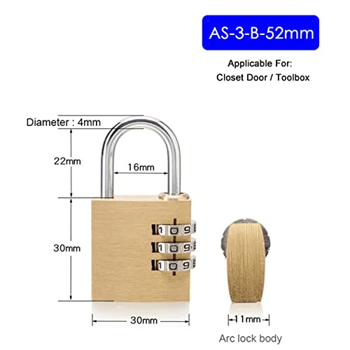 Cadenas pour salle de sport et casier à code laiton - 3
