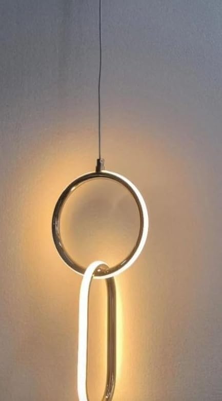 Image of Metal & Silicon Capsule Ring 3 Color LED Pendant Lamp for Dining Table, Bedroom & Living Room Hanging Ceiling Light for Home & Office (Capsule with Ring Pendant LAMP)