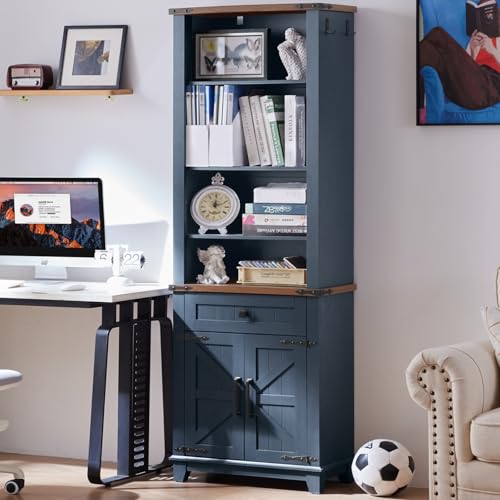 Joaxswe 72in Tall Bookshelf 7 Tier Bookcase with Drawer and