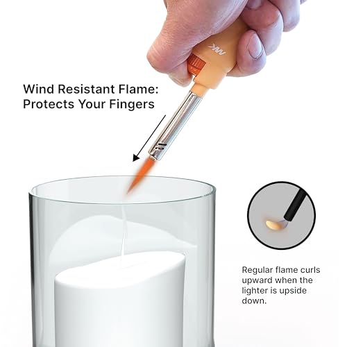 image for MK Lighter Candle Lighters, Windproof Flame, Ideal as Lighters for Can
