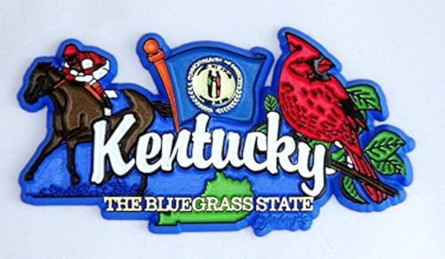 Imán de recuerdo decorativo mapa de Kentucky miniatura 1