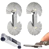 2 PCS 52 Blätter Edelstahl Gewindelehre,Gewindesteigungslehre 24blatt Metrisch 60Grad 0.25-6 mm und Whitworth 55° 4G-62G,Gewindeschablone Rostschutz Gewindelehre Metrisch Zoll
