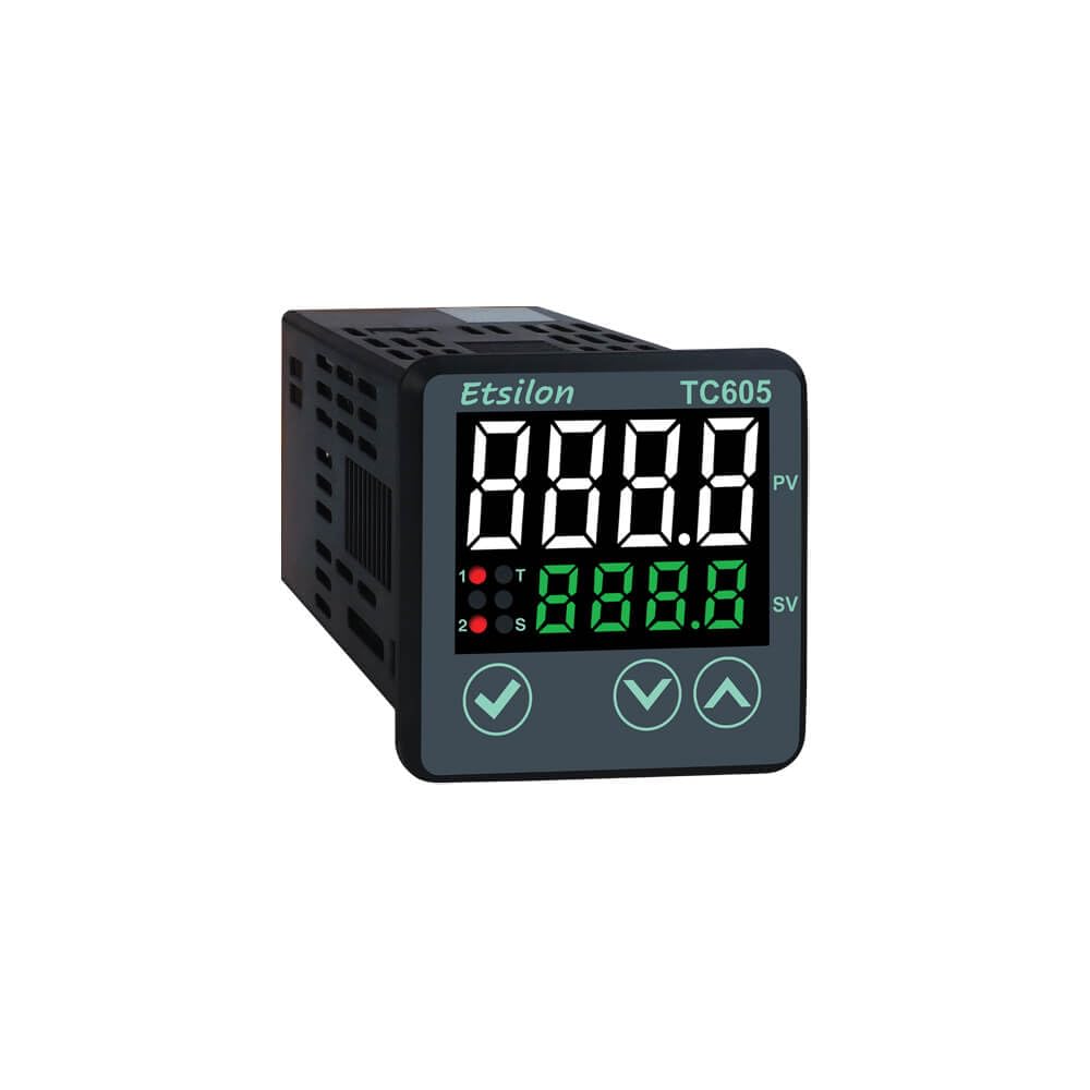 4+4 digits, 7-segment LED dual display, Temperature Controller, Dual set point, TC / RTD input, Relay / SSR + Relay output, 48x48 mm Etsilon TC605 || Similar To Multispan TC-442||-image-7