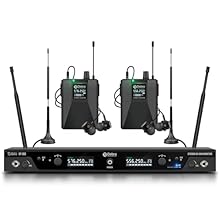 【WIRELESS PERFORMANCE】UHF band phase-locked PLL, in the 560-590Mhz band, preset 60 frequencies can be switched at will. UHF transmission with a range of 80 meters and up to 300 meters in open environments. Simultaneously improves the signal-to-noise ...