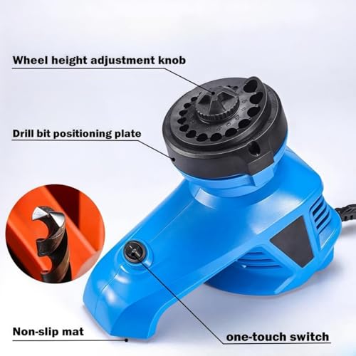 Drill Bit Sharpener for All Bits Multipurpose 130° Twist Drill Sharpening Tool with All-in-One Drill Bit Sharpener (1/8\"–15/32\") – Compact Electric Drill Bit Grinding Machine for 130° Twist Bits