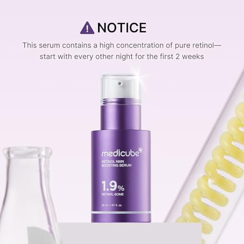 Image of medicube Retinol Boosting Serum | Intensive Firming, Hydration & Plumping Care with Retinol, Peptides & Vitamins | Pore-Refining, Smooth Radiant Skin | Korean Skincare, 1.01 fl. oz