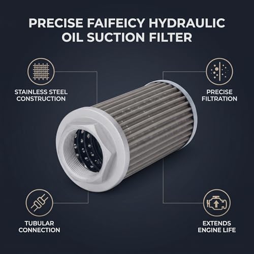 Image of Fafeicy WU 100 Hydraulic Oil Suction Filter, Stainless Steel, Tubular Connection, 80x100x180μm Filtration, for Generators