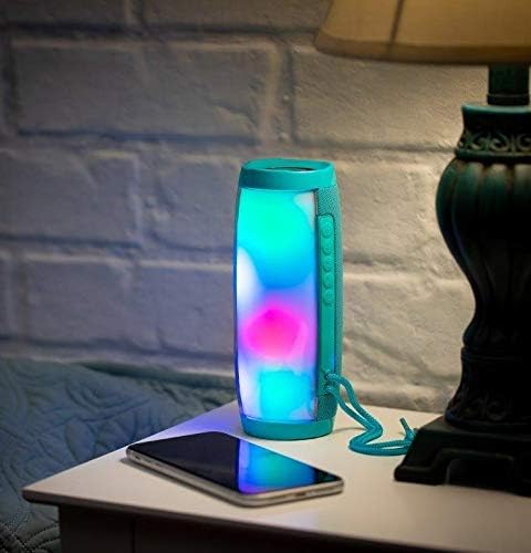 Bluetooth Speaker Portable with Color Lights, Wireless IPX5 Waterproof Speakers from SilverOnyx, Loud Clear Hd Stereo Sound, Rich Bass Subwoofer, Built-in Mic, for Shower, Home, Travel, Pool - Black