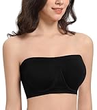 Lemorosy Women's Non Padded Underwire Strapless Bra Multiway Bandeau Tube Top Bralette(Black,XXL) - Image 1