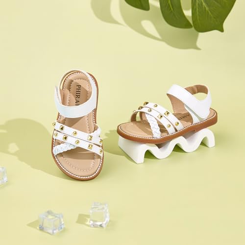 Image of PHIRAMIN Toddler Flower Girl Sandals - Girl Dress Shoes Toddler Little Kid Wedding Party