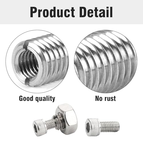 10 Stück GewindehüLse M10 auf m8 Mirror,Einschraubmutter M8 Gewindeadapter,GewindeeinsäTze Adapter Gewindereparatursatz,Helicoil M8 Metall Gewindebuchsen für Automobilen Dampfturbinen Mechanischen