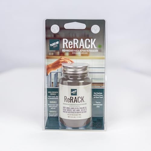 Plasti Dip ReRACK 4 oz Metallic Gray Rack Repair Coating – Flexible Rubber Touch-Up Paint for Dishwasher Racks, Rust Protection, Heat & Water Resistant, Easy Brush-On Formula