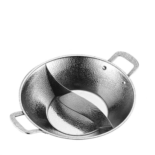 両手鍋 レストラン 大容量 鍋 鍋 鴛鴦鍋(Silver,32cm)
