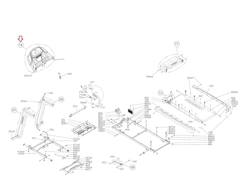 Image of Display Console Base Casing Set Semi Assembly 1000309192 Works with HZ Fitness TM685 Treadmill